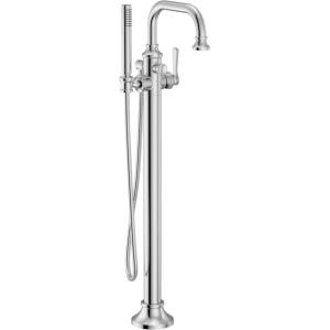 Moen S44507BN Colinet One-Handle Traditional Freestanding Floor Mount Tub Filler with Handshower, Brushed Nickel(Chrome)