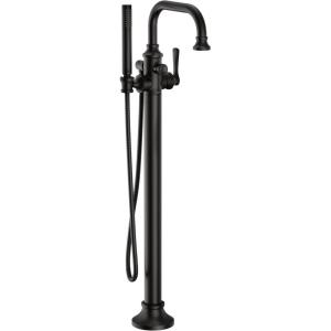 Moen S44507BN Colinet One-Handle Traditional Freestanding Floor Mount Tub Filler with Handshower, Brushed Nickel(Matte Black)