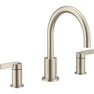 Moen T6223BL Cia 2-Handle High-Arc Deck Mount Roman Tub Faucet Trim Kit, Valve Required, Matte Black(Brushed Nickel)