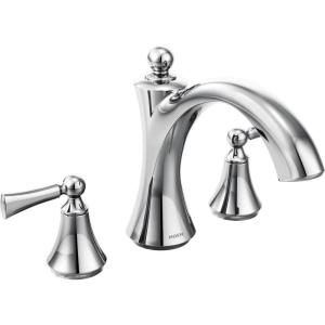 Moen T653ORB Wynford Two-Handle Non Diverter Roman Tub Faucet, Oil Rubbed Bronze(Chrome)