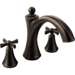 Moen T657 Wynford Two-Handle Non Diverter Roman Tub Faucet, Chrome(Oil Rubbed Bronze)