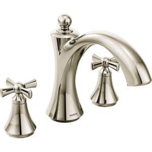 Moen T657 Wynford Two-Handle Non Diverter Roman Tub Faucet, Chrome(Polished Nickel)