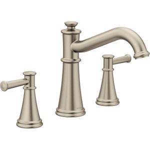 Moen T9023NL Belfield Two-Handle Deck Mounted Roman Tub Faucet, Valve Required, Polished Nickel(Brushed Nickel)