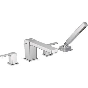 Moen TS914 90 Degree Two-Handle Deck Mount Roman Tub Faucet Trim Kit, Valve Required, Including Single Function Handshower, Chrome