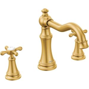 Moen Ts22101Bn Weymouth Two-Handle High Arc Roman Tub Faucet Trim only, Brushed Nickel(Brushed Gold)