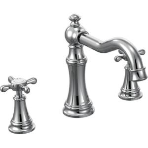 Moen Ts22101Bn Weymouth Two-Handle High Arc Roman Tub Faucet Trim only, Brushed Nickel(Chrome)
