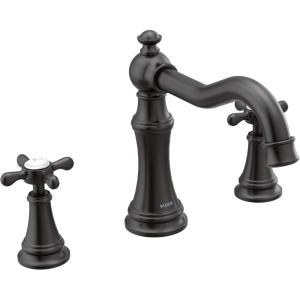Moen Ts22101Bn Weymouth Two-Handle High Arc Roman Tub Faucet Trim only, Brushed Nickel(Matte Black)