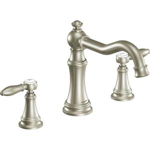 Moen Ts22103Bn Weymouth Two-Handle High Arc Roman Tub Faucet, Brushed Nickel(Brushed Nickel)
