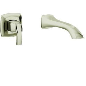 Voss Polished Nickel Single Handle Wall Mount Tub Filler High Flow Tub Faucet with 10″ Spout Reach, WT691NL