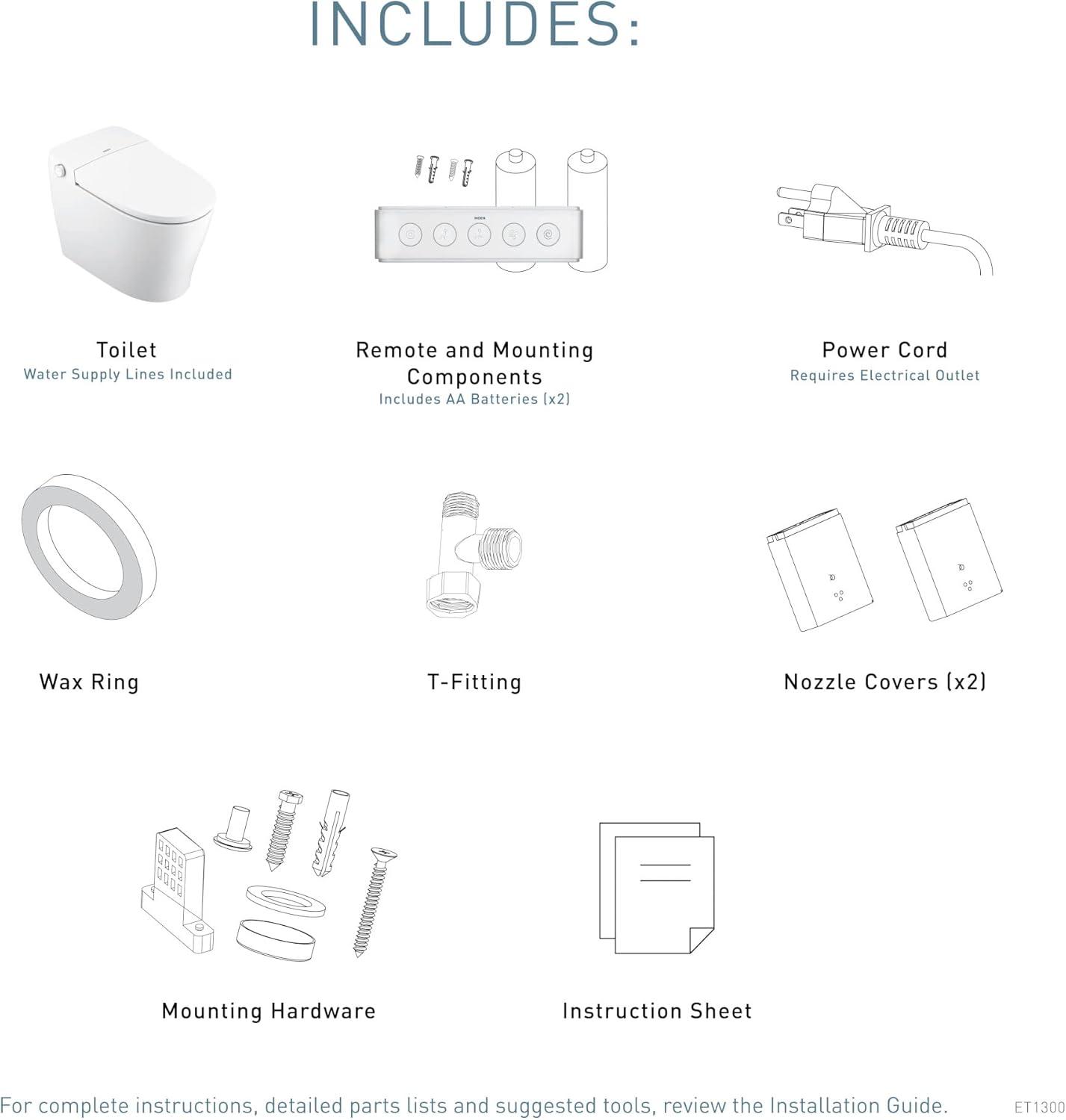 image:imageMoen 3Series White Tankless Bidet One Piece Elongated Toilet with Remote Control ET1300ET1300