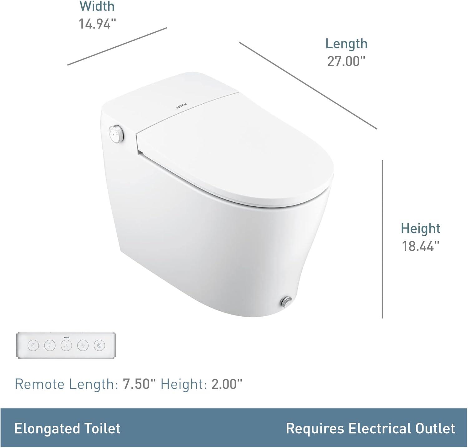 image:imageMoen 3Series White Tankless Bidet One Piece Elongated Toilet with Remote Control ET1300ET1300