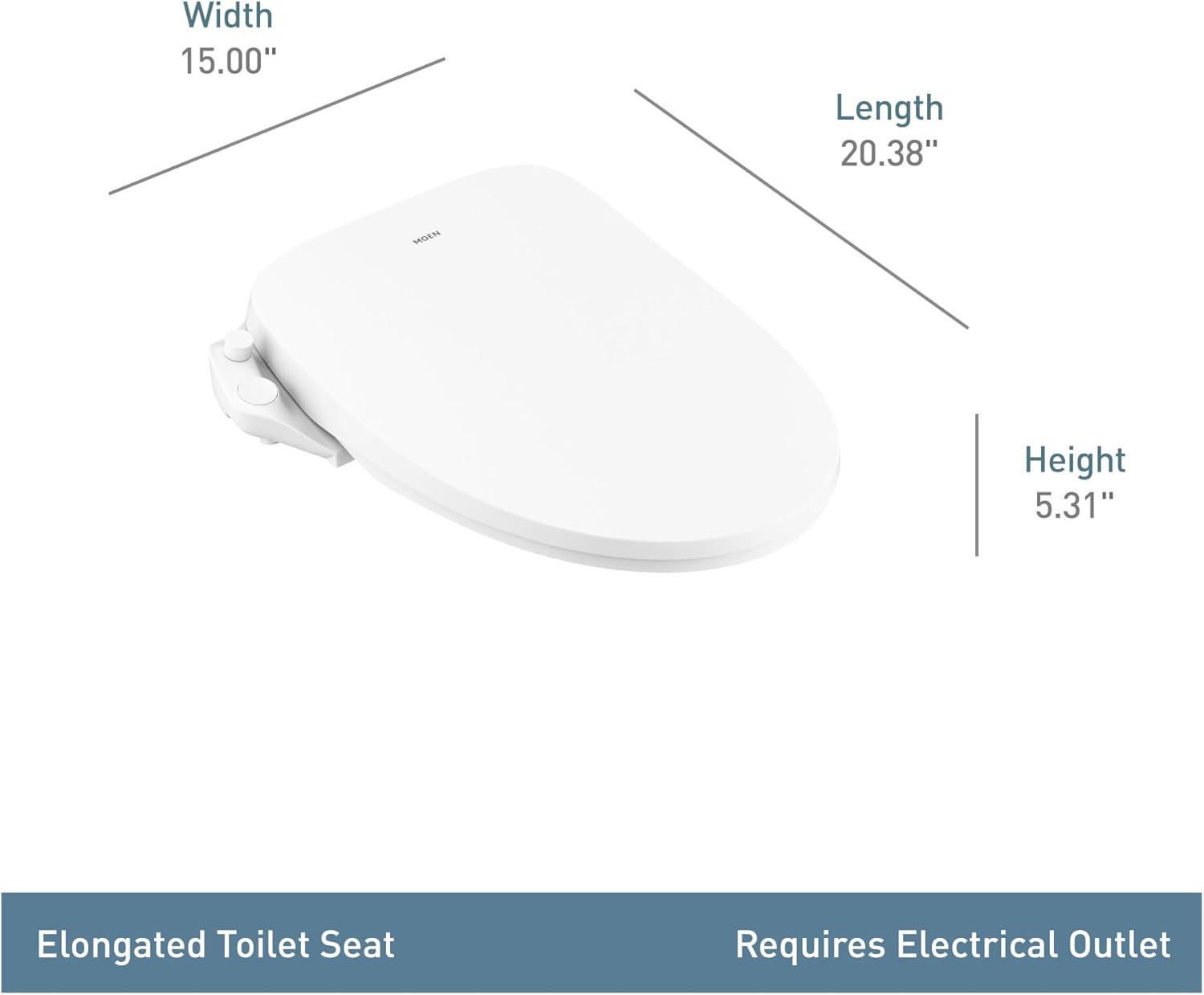 image:imageMoen EB1000 3Series Standard Electronic Bidet Toilet Seat White