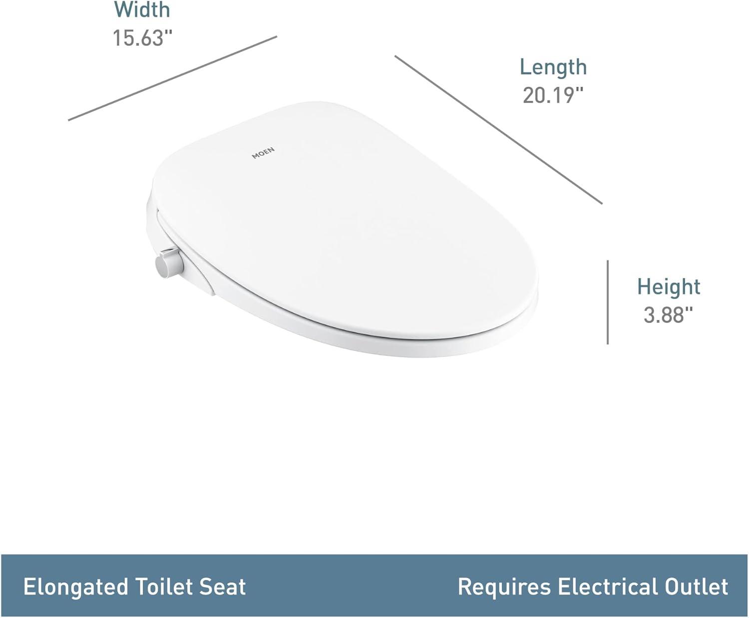 image:imageMoen EB800 2Series Standard Electric Bidet Elongated Toilets in White with Heated Seat