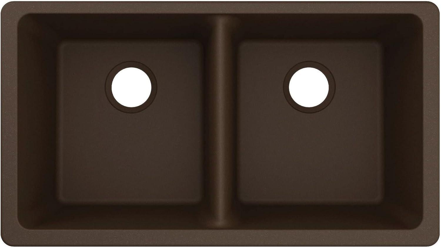 image:imageMoen Host White Granite 33Inch Wide x 95Inch Deep Undermount Double Bowl Kitchen Sink GGW4012BWhite