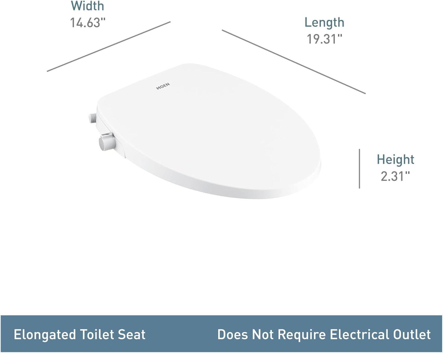 image:imageMoen Moen White 2Series Standard NonElectronic Bidet Seat for Elongated Seats EB500E