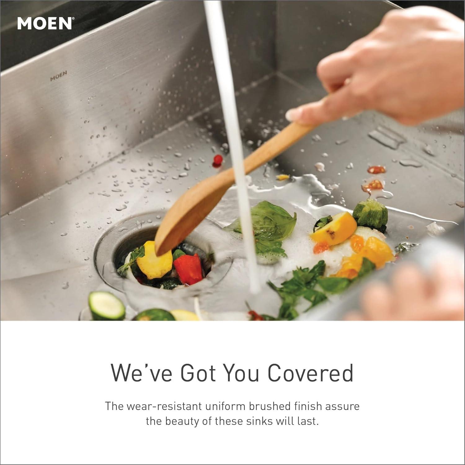 image:imageMoen Prep 16Gauge Stainless Steel Undermount 34 x 20 Double Bowl Kitchen Sink G16221