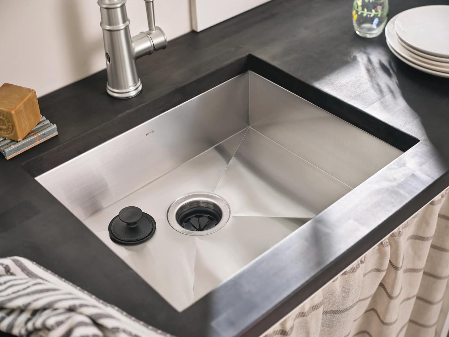 image:imageMoen Prep 18Gauge Stainless Steel Undermount 165 x 18 Single Bowl Kitchen or Bar Sink GS18463Stainless