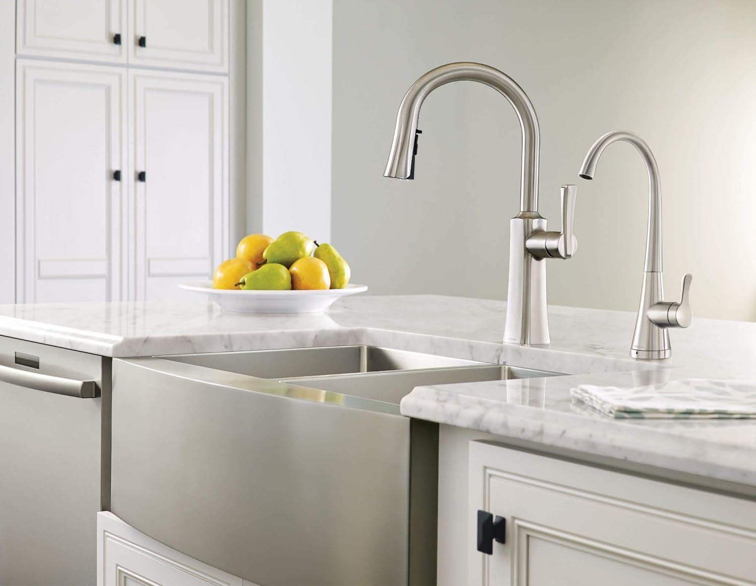 image:imageMoen Prep 18Gauge Stainless Steel Undermount Farmhouse Apron Front 30 x 21 Double Bowl Kitchen Sink G18220