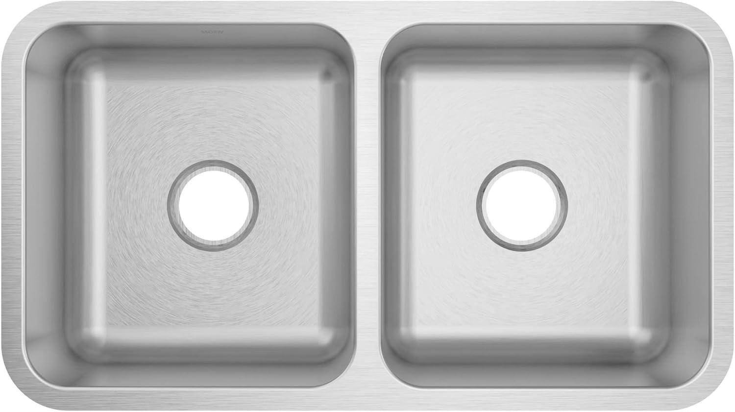 image:imageMoen Prep 20Gauge Stainless Steel Undermount 3238 x 1813 x 7 Double Bowl Kitchen Sink GS20264