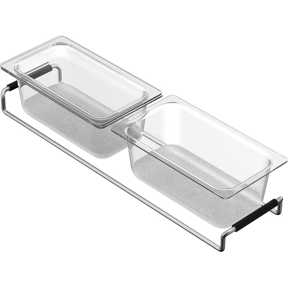 image:imageMoen 215820 Luxe Chef Workstation System Accessory Acrylic Prep Bins with Lids Clear 2 Pack
