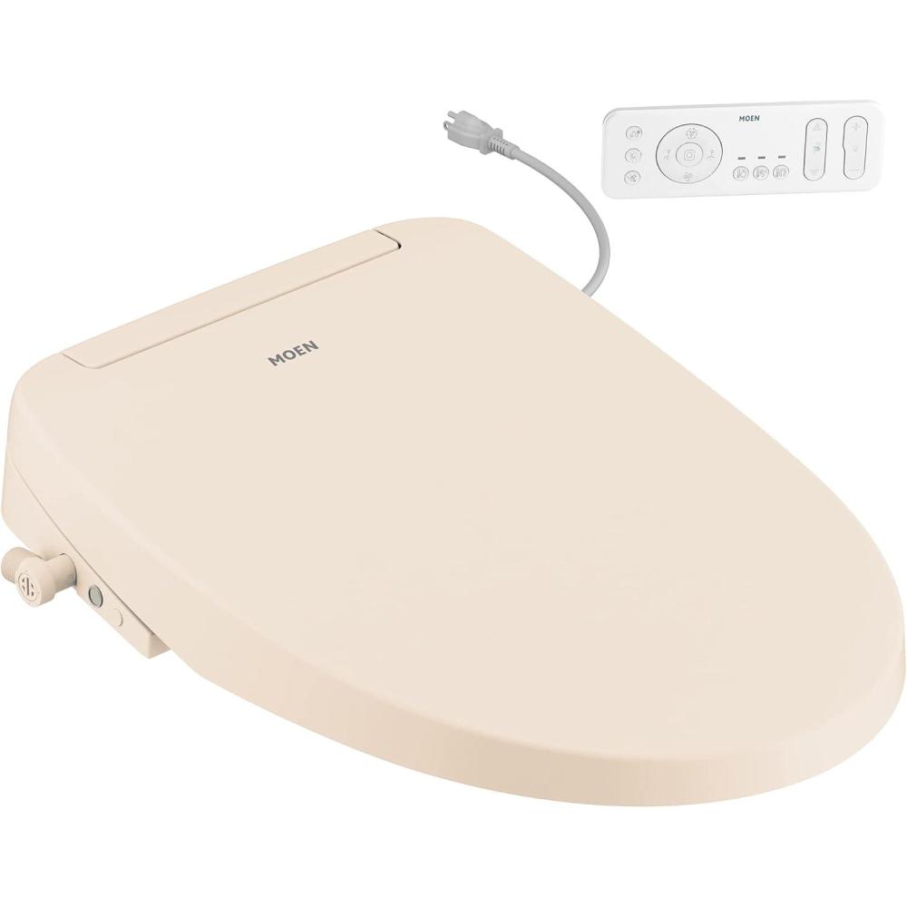 image:imageMoen 3Series Biscuit Standard Electronic Bidet Seat with Remote Control for Elongated Toilets Electrical Outlet Required EB1500EBS