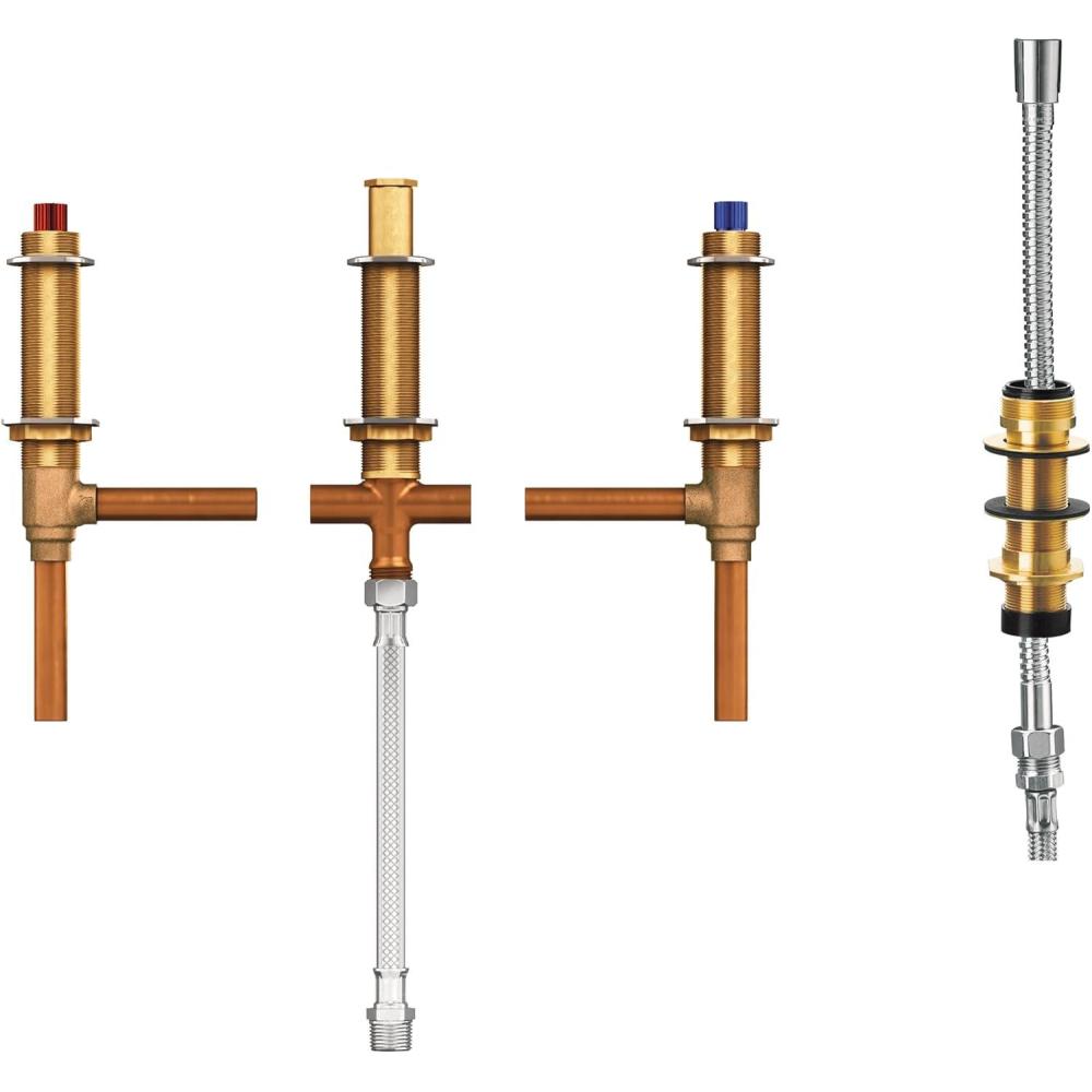 image:imageMoen 9792 TwoHandle Roman Tub Adjustable Valve with Shower Diverter 12Inch CC Connection