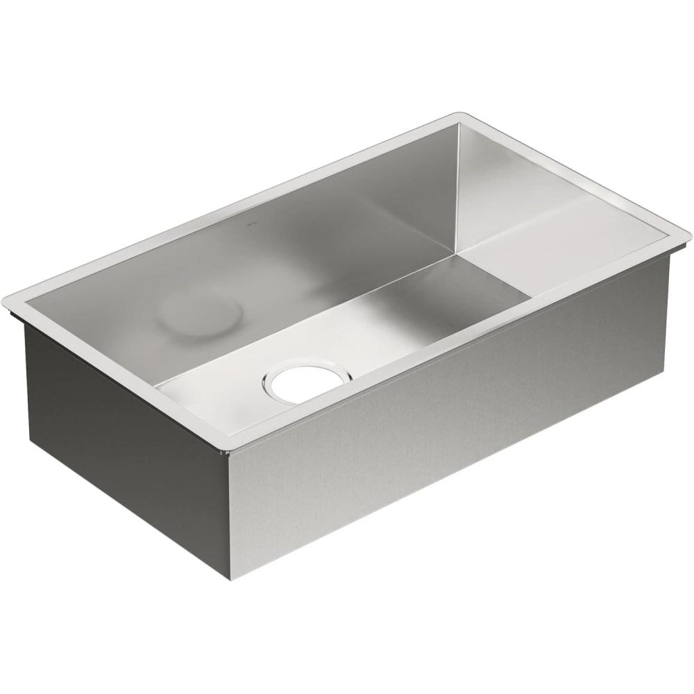 image:imageMoen G18180 Prep 18Gauge Steel Undermount Single Bowl Kitchen Sink 31Inch x 18Inch Stainless Steel