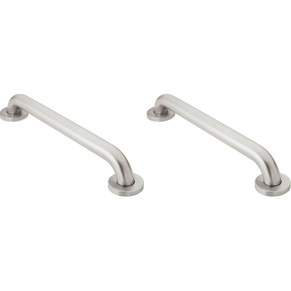 image:imageMoen Home Care Bathroom Safety 12 Inch Stainless Steel Handicap Grab Bar for Bathtub and Shower Elderly Assistance Product with Concealed Screws 891212 Inch Pack of 2