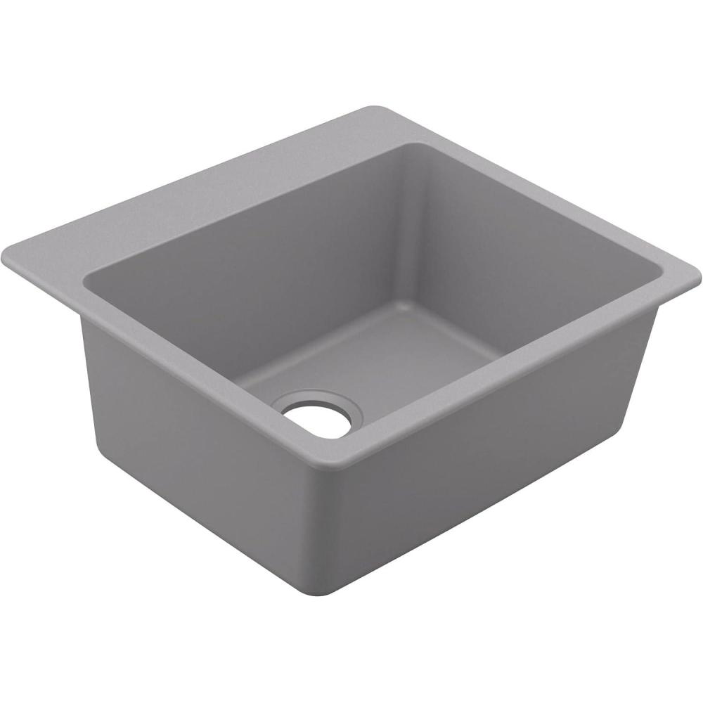 image:imageMoen Host Black Granite 25Inch Wide x 95Inch Deep Dual Mount Single Bowl Kitchen or Bar Sink GGB3019BGray