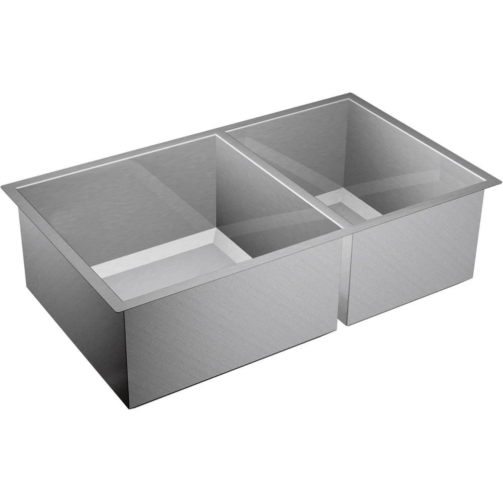 image:imageMoen Prep 16Gauge Stainless Steel Undermount 34 x 20 Double Bowl Kitchen Sink G16221