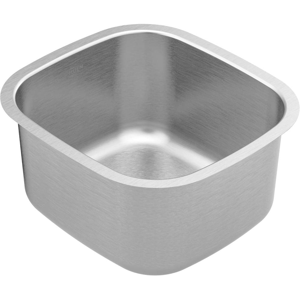 image:imageMoen Prep 18Gauge Stainless Steel Undermount 165 x 18 Single Bowl Kitchen or Bar Sink GS18463Stainless