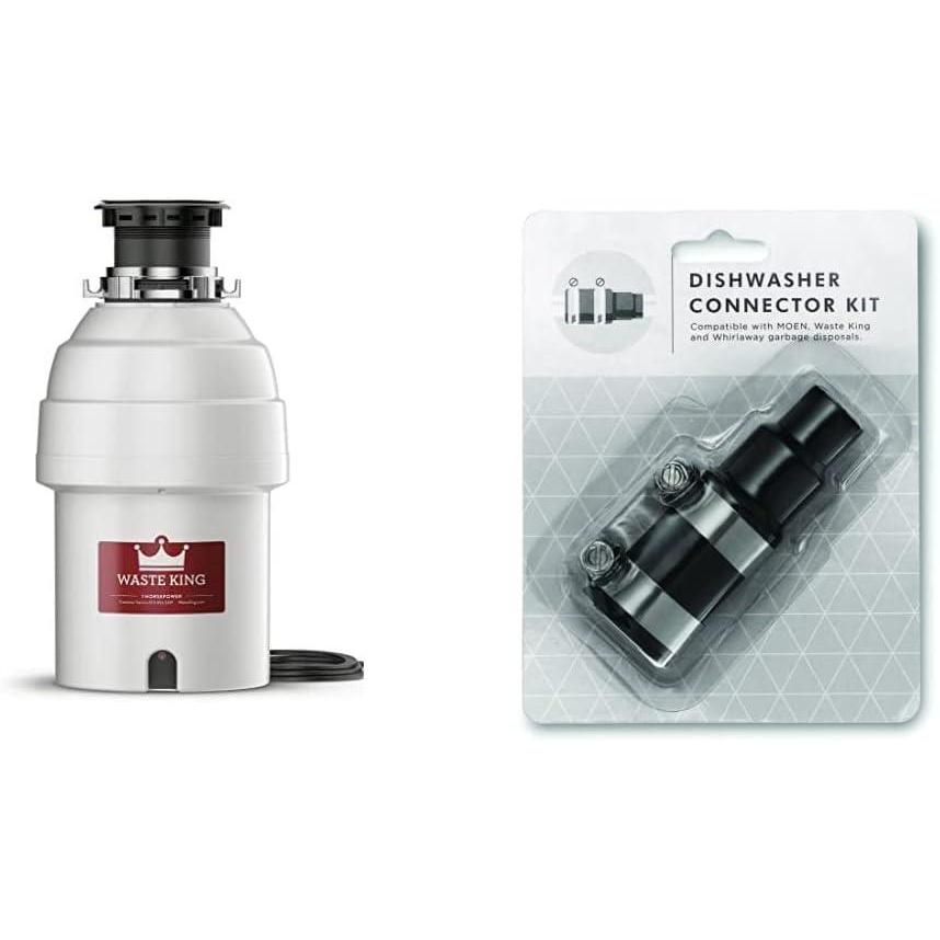 image:imageWaste King L1001 Garbage Disposal with Power Cord 12 HP amp L111 Garbage Disposal with Power Cord 13 HP Gray1 HP Continuous Feed