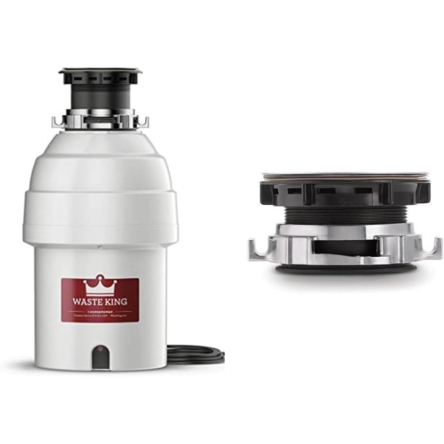 image:imageWaste King L1001 Garbage Disposal with Power Cord 12 HP amp L111 Garbage Disposal with Power Cord 13 HP Gray1 HP