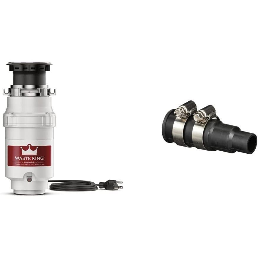 image:imageWaste King L1001 Garbage Disposal with Power Cord 12 HP amp L111 Garbage Disposal with Power Cord 13 HP Gray13 HP Continuous Feed