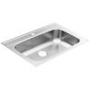 Moen GS181631BQ 1800 Series 33-inch 18 Gauge Drop-in Single Bowl Stainless Steel Kitchen Sink, 7-inch Depth, Featuring QuickMount