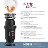 Moen GXP33C Lite Series PRO Compact Continuous Feed Garbage Disposal and Installation Kit