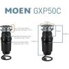 Moen GXP50C Prep Series PRO 1/2 HP Continuous Feed Garbage Disposal, Power Cord Included & PF WaterWorks PF0989 Garbage Disposal Installation Kit, White(Disposal + Garbage Disposal Installation Kit)