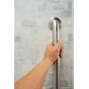 Moen Home Care Bathroom Safety 24 Inch Stainless Steel Handicap Grab Bar for Bathtub and Shower, Slip Resistant Peened Texture, Elderly Assistance Product, Polished Brass, R8724P(Stainless)
