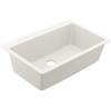 Moen Host Black Granite 25-Inch Wide x 9.5-Inch Deep Dual Mount Single Bowl Kitchen or Bar Sink, GGB3019B(White)