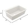 Moen Host Black Granite 25-Inch Wide x 9.5-Inch Deep Dual Mount Single Bowl Kitchen or Bar Sink, GGB3019B(White)