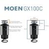 Moen Host Series 3/4 HP Continuous Feed Garbage Disposal with Sound Reduction for Kitchen Sink, Power Cord Included, GXS75C(1 HP)