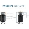 Moen Host Series 3/4 HP Continuous Feed Garbage Disposal with Sound Reduction for Kitchen Sink, Power Cord Included, GXS75C(3/4 HP)