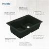 Moen Host White Granite 33-Inch Wide x 9.5-Inch Deep Undermount Double Bowl Kitchen Sink, GGW4012B(White)