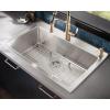 Moen Luxe Chef 18-Gauge Stainless Steel Undermount Apron Front 33″ x 22″ Single Bowl Workstation Sink, Includes Cutting Board, Flexible Drying Rack, Colander, Bottom Sink Grid, and Drain, GS181050BUX(Dual Mount)
