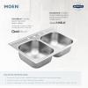 Moen Prep 16-Gauge Stainless Steel Undermount 32″ x 20″ Single Bowl Kitchen Sink, G16100