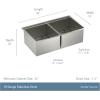 Moen Prep 18-Gauge Stainless Steel Dual Mount 33″ x 22″ x 9″ Double Bowl Low-Divide Kitchen Sink with Bottom Grids Included, GS182082B(Double Bowl)