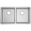 Moen Prep 18-Gauge Stainless Steel Undermount 31.75″ x 18.5″ x 5.5″ Double Bowl Kitchen Sink with Rear Drains, GS18260B