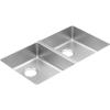 Moen Prep 18-Gauge Stainless Steel Undermount 31.75″ x 18.5″ x 5.5″ Double Bowl Kitchen Sink with Rear Drains, GS18260B