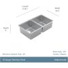 Moen Prep 18-Gauge Stainless Steel Undermount 31.75″ x 18.5″ x 9″ Double Bowl Kitchen Sink with Rear Drains, GS18259B