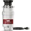 Waste King L-1001 Garbage Disposal with Power Cord, 1/2 HP & L-111 Garbage Disposal with Power Cord, 1/3 HP, Gray(0.5 HP)